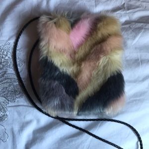 Vintage fur crossbody bag
